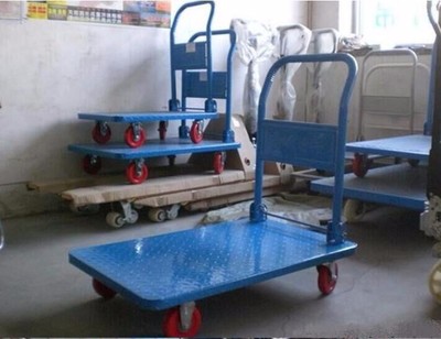 天津靜音手推車平板手推車鋼板車庫(kù)房拉貨車可折疊手推車廠家圖片_高清圖_細(xì)節(jié)圖-天津市北辰區(qū)興弘昌貨架廠