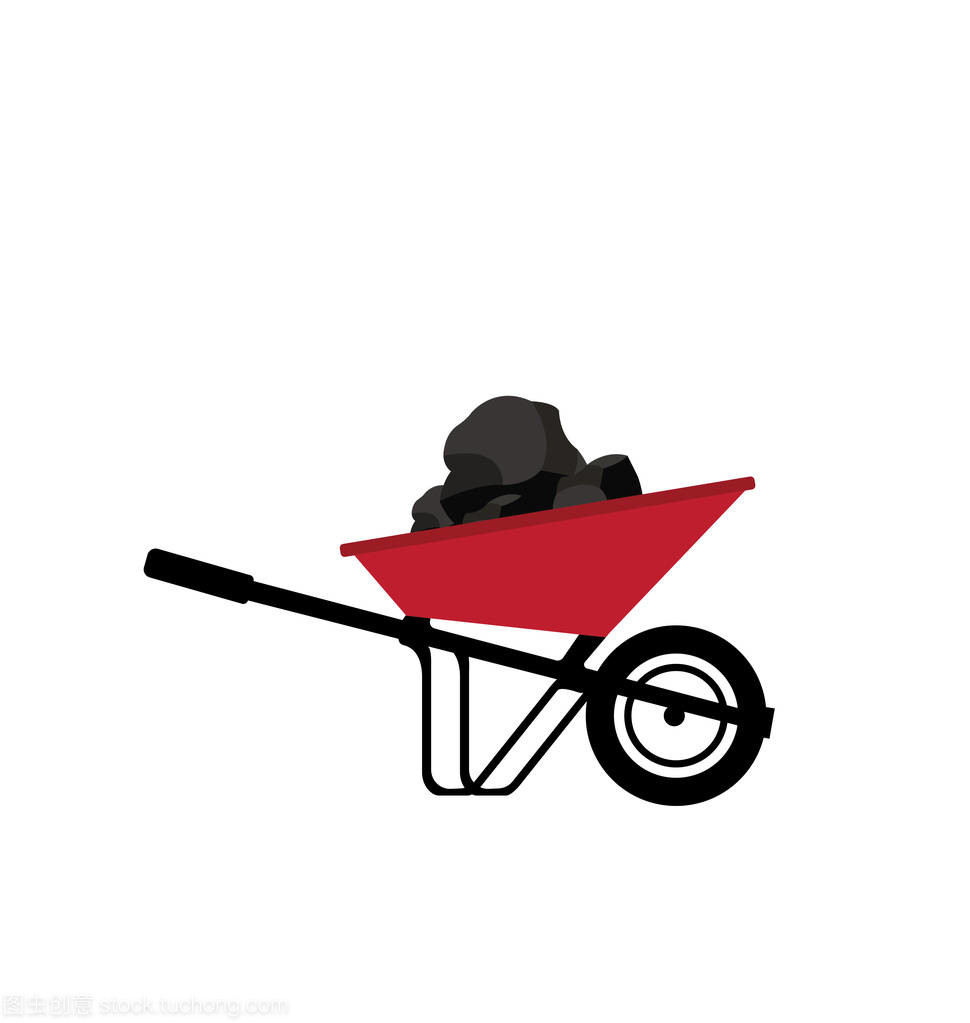 獨輪手推車與煤圖標