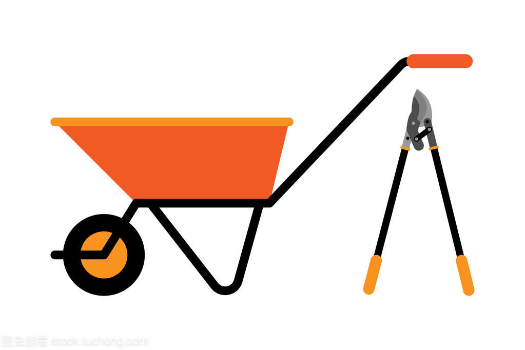 建設手推車矢量圖