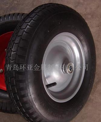 4.00-8橡打氣輪,充氣輪,手推車輪子輪胎(圖)