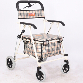 子聞 老年購(gòu)物車買菜車爬樓手推車 白色不帶腳踏