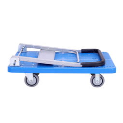 小推車折疊平板手推車塑料靜音搬運車拉貨車四輪車購物倉庫運貨車