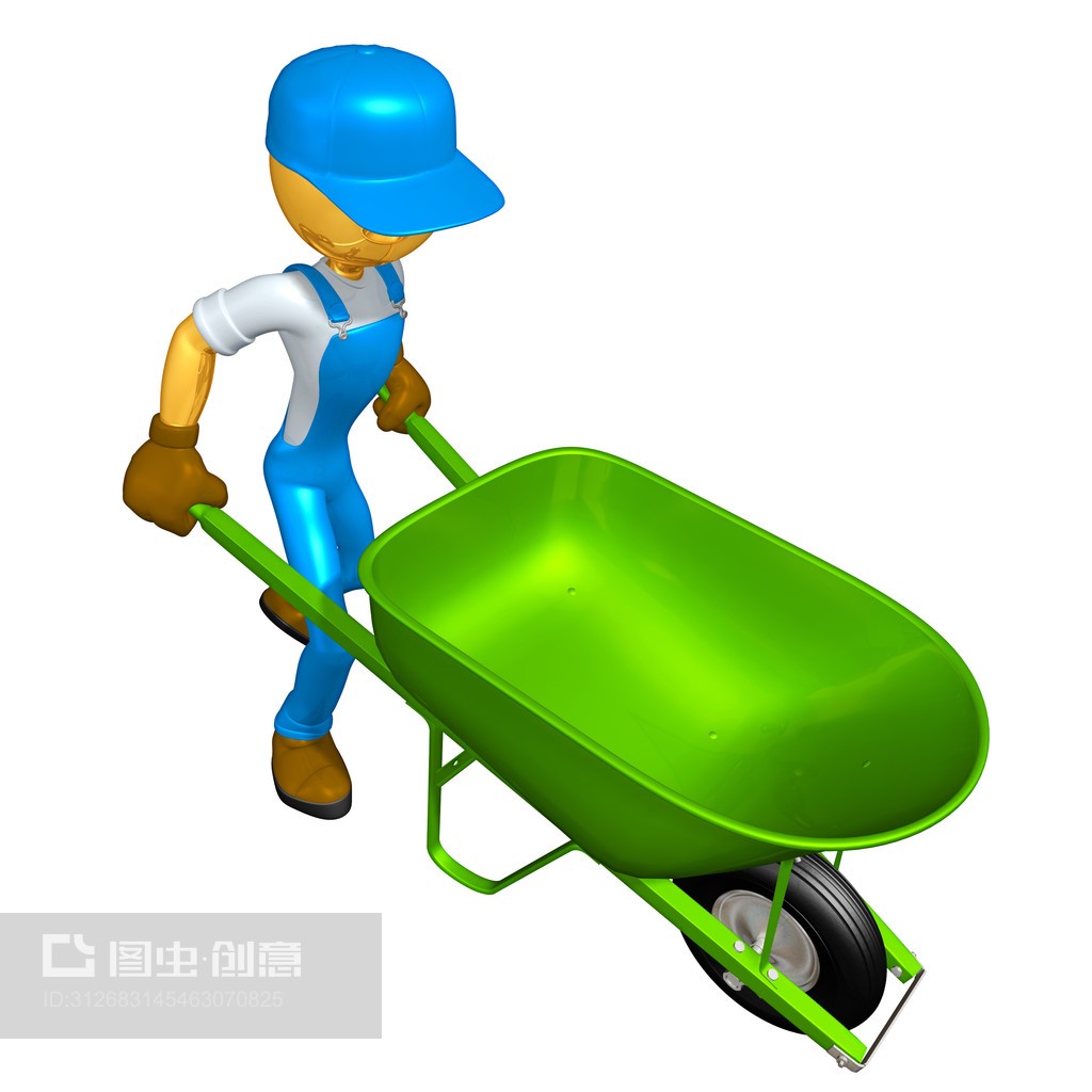 帶手推車的工人Worker With Wheelbarrow