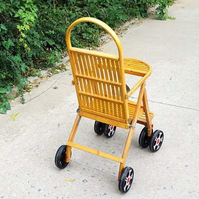 夏季嬰兒手推車超輕便攜折疊竹子車寶寶餐椅四輪簡易兒童車